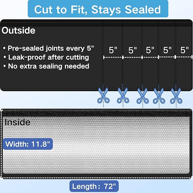 4 Layers HVAC AC Copper Pipe Insulation Cover, 78”x11.8” Oxford AC Pipe Covers, for Outdoor AC Lines, Electrical Cables, Wires, Prevents Freezing, Waterproof ,UV Resistant (Light Gray)