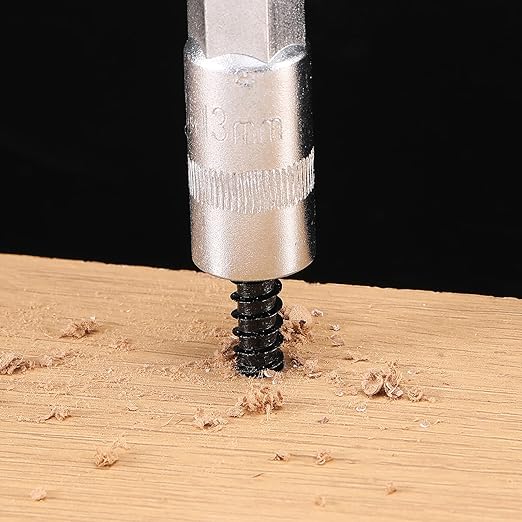 1/4" x 1-1/4" Hex Head Lag Screws Bolts 10Pcs 304 Stainless Steel 18-8, Partial Thread, Hexagon Head Wood Screws Black Oxide by SG TZH