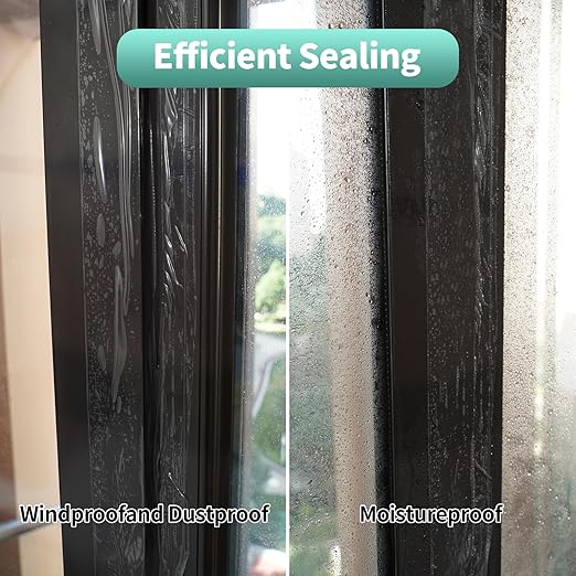 Transparent Window Weather Sealing Tape, 3 Inch x 55 Yards (165 FT), Window AC Insulation Air Conditioner Sealing Tape, No Residue, Clear