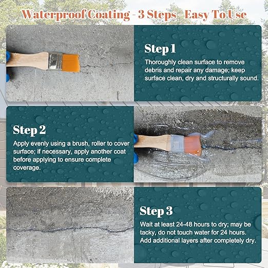 Invisible Waterproof Agent, 1 Quart, Transparent Waterproof Coating, Clear Water Proof and Leak Sealant Repair Roofs, Cracks, Walls, Indoor & Outdoor Liquid Water Proof Sealant