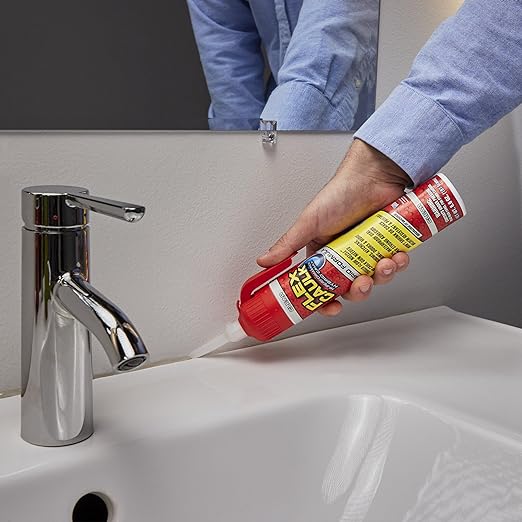Flex Caulk, Waterproof & Weatherproof Hybrid Polymer Sealant, Strong, Paintable, Indoor, Outdoor, Bath, Shower, Sink, Window, Baseboards, Door, RV, Roof, Wood, Auto & Marine, Clear, 6.6 oz, 2-Pack