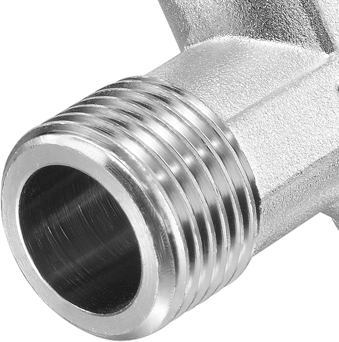 uxcell Pipe Fitting G1/2 Male Thread Y Shape 3 Way Wye Hose Connector Adapter, Nickel-Plated Copper