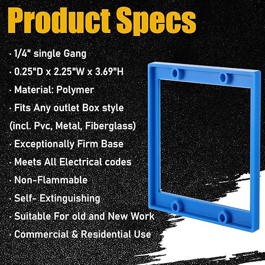 6Pcs Double Gang Outlet Box Extender Electrical Box Extenders with 24Pcs Screws, Receptacle Extenders 2 Gang Electrical Boxes for Electricals Boxes and Electricals Outlet Switches(Blue)(1/4in)
