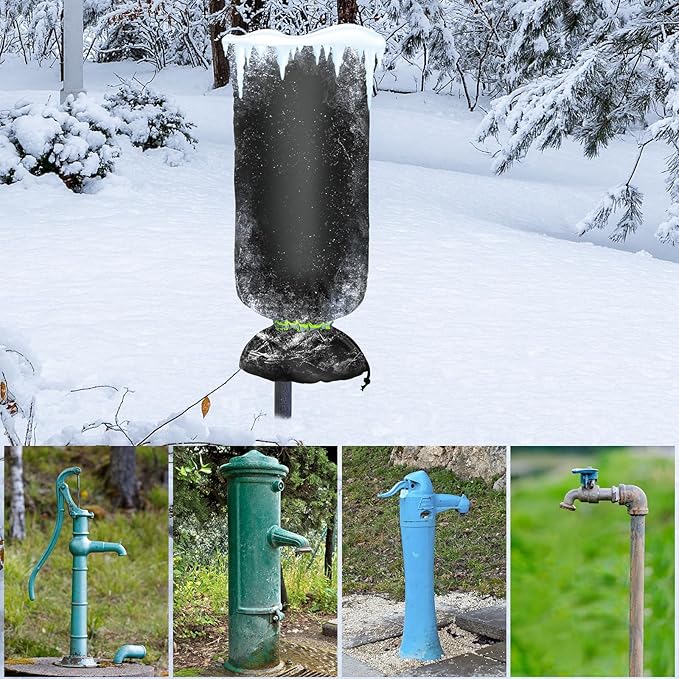 MIXC Outdoor Faucet Covers for Winter Freeze Protection, 15" x 35" Hose Bib Covers for Winter, Reusable Thicker Waterproof Insulated Spigot Cover, 2 Pack