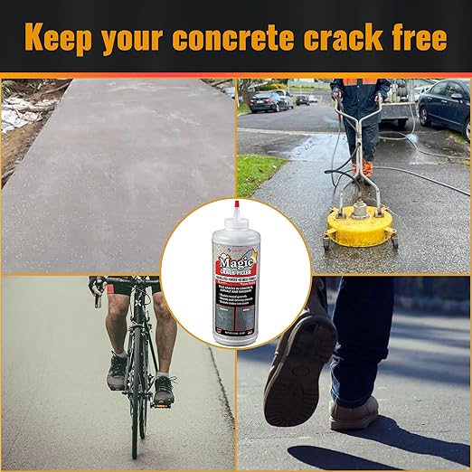 Magic Crack Filler 2.5LB Concrete Tan, for Filling in Concrete Cracks on Driveways, Walkways and Patios. Installs Easily Dry Granular No Mess and DIY (Tan, 1)