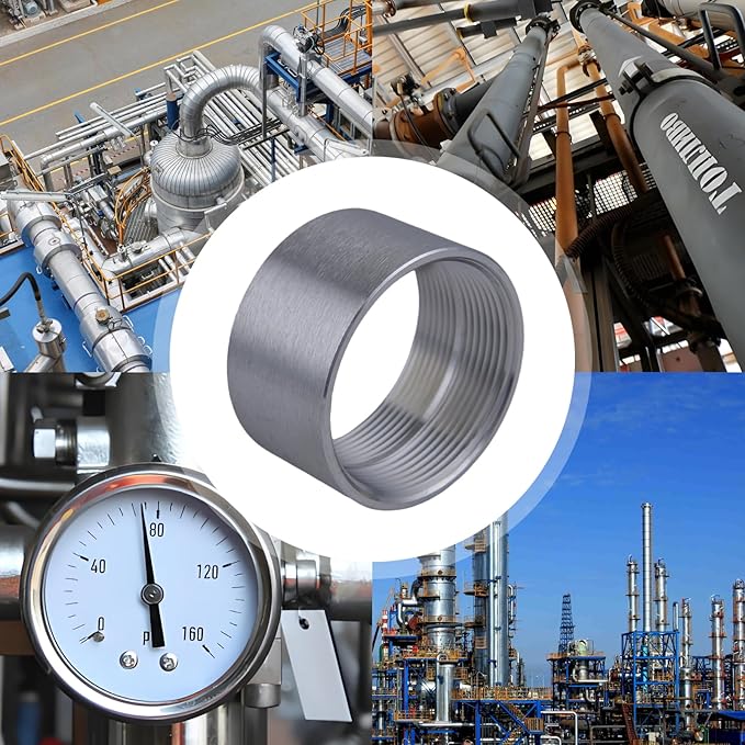 304 Stainless Steel 2 Inch NPT Female Thread Weld On Pipe Fitting Bung 2" NPT Female Pipe Coupling 2Pcs