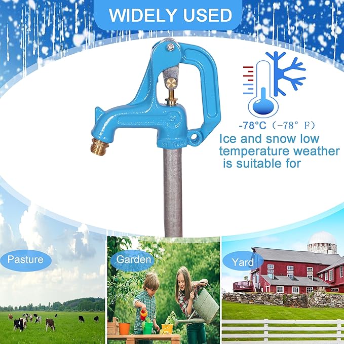 (Total-4.25ft/51inch Bury-2ft) Yariwiz Frost Proof Yard Hydrant for Yard Garden Farm Pasture Irrigation, Water Hydrant 3/4" NPT Pipe Connection