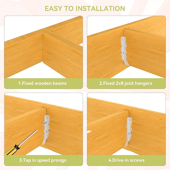 25 pcs 2x8 Joist Hanger,LU28 20 Gauge Galvanizing Face Mount Joist Hangers for Wood,Hurricane Tie for Rafter Fits Truss Connectors Rafter Hangers 2x8 Great for Floor Deck and Ceiling Joists