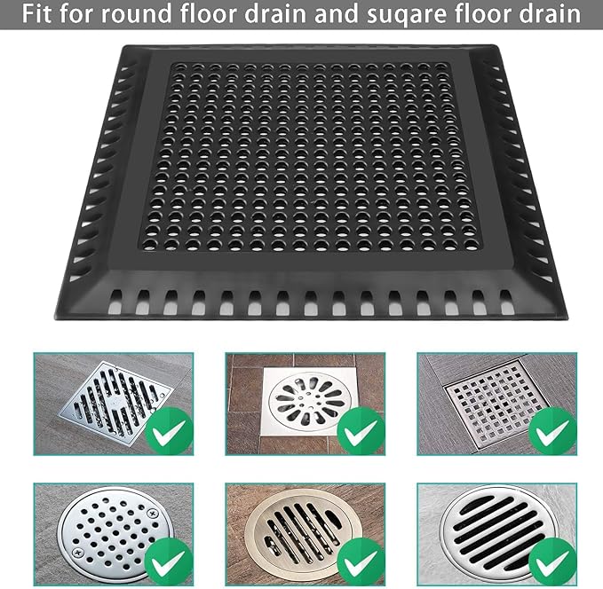 Shower Drain Hair Catcher/Drain Strainer/Shower Drain Cover for Bathroom Floor Drain, Stainless Steel and Silicone (Patented Product)