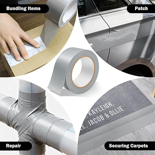 Eliamo 24 Pack Duct Tape, 2 Inch X 720 Yards Heavy Duty Waterproof Silver Duct Tape Bulk, Strong, Easy Tear, No Residue for Indoor Outdoor Repairs, DIY, Crafts
