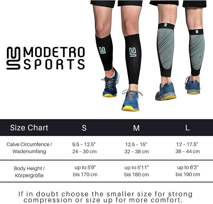 Calf Compression Sleeves - Leg Sleeves for Men and Women - Shin Splint Relief Support Brace Running Flights