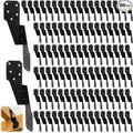 100 Pack Heavy Duty Hurricane Ties with Black Powder-Coated, Hurricane Straps Trusses/Rafters Ties Brackets Joist Hangers for Wood, Shed, Roof