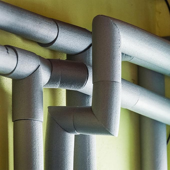 MECCANIXITY 4pcs Pipe Insulation Foam Tube Pipe Lagging 13mm(1/2 Inch) ID 37mm OD 2ft Freeze Protection for Copper Pipe, Black