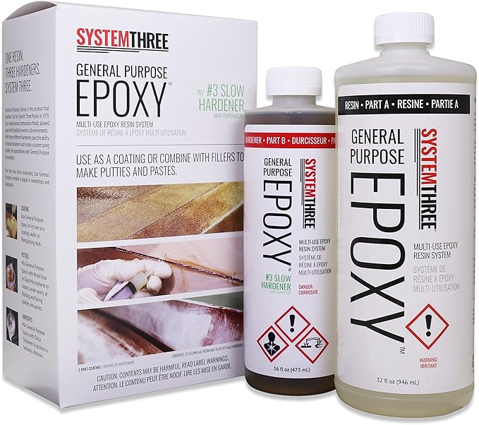 System Three General Purpose Epoxy Resin with #3 Slow Hardener, 1.5 Quart Kit