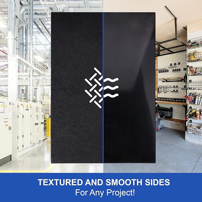Duco USA-Made ABS Plastic Sheet 1/4 Inch Thick 12" x 12" - 4 Pack of Black Thermoplastic Panels - Textured, Heat Moldable ABS Board for DIY, Car Interiors, Crafts, and More