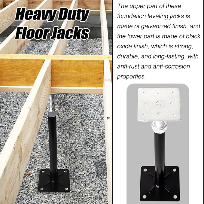 Screw Jacks Floor Jacks, 11"-16" Small Floor Jack Stands, House Floor Jacks Post Pole for Leveling, Adjustable Floor Joist Support Jack for House Foundation Temporary Support