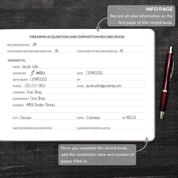 Skyline Firearms Acquisition & Disposition Record Book – Hardcover Gun Log Book for Firearm Dealers & Personal Use – Log Book for Receipt & Disposition Records, 10x7″(Gray)