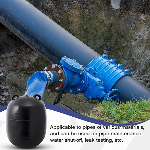 10 Inch Inflatable Pipe Plug Sewer Test Plug with 39.37 Extension Hose Rubber Plumbing Test Balloon for Sewage Pipeline Inspection