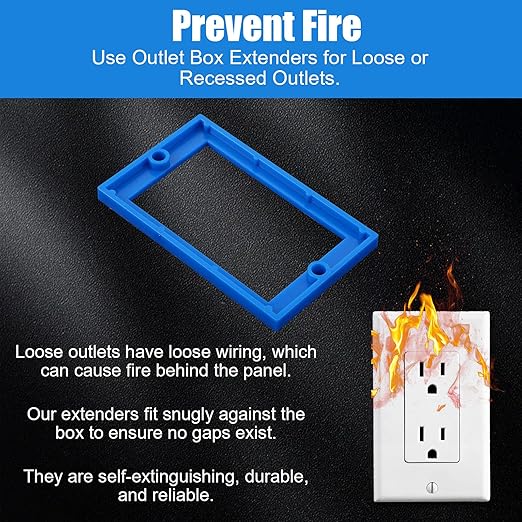 3 Pcs 1/4" Electrical Box Extenders, Single Gang Outlet Box Extender with 6 Screws, Receptacle Outlet Boxes Extenders for Electric Boxes and Electrics Outlets Switches