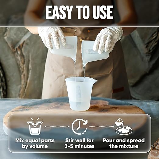 CRAFT RESIN 2 Gallons Table Top Epoxy Resin Kit – 1:1 Mix, Crystal Clear & High Gloss, UV Resistant, Self-Leveling, Food Safe Resin Epoxy 2 Part for Countertops, DIY Casting, Wood & Art Coating