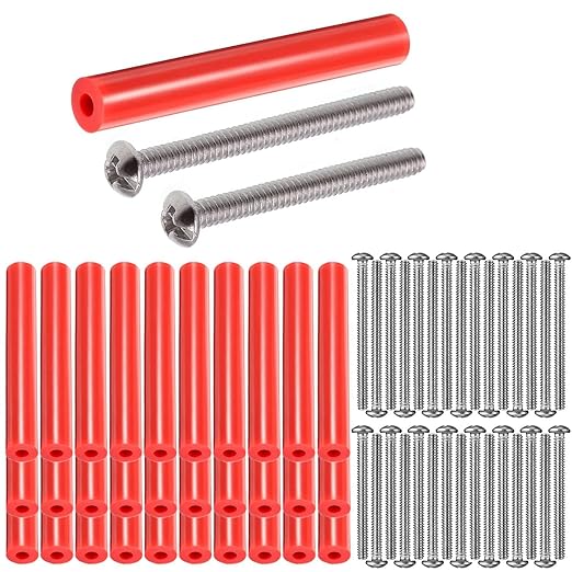 Electrical Outlet Box Extender Kit，Electrical Outlet Spacers, 60 Pack Electric Box Receptacle Extender Kit Include 30 Pieces Round Switch Spacers and 30 Screws for Fixing Outlets