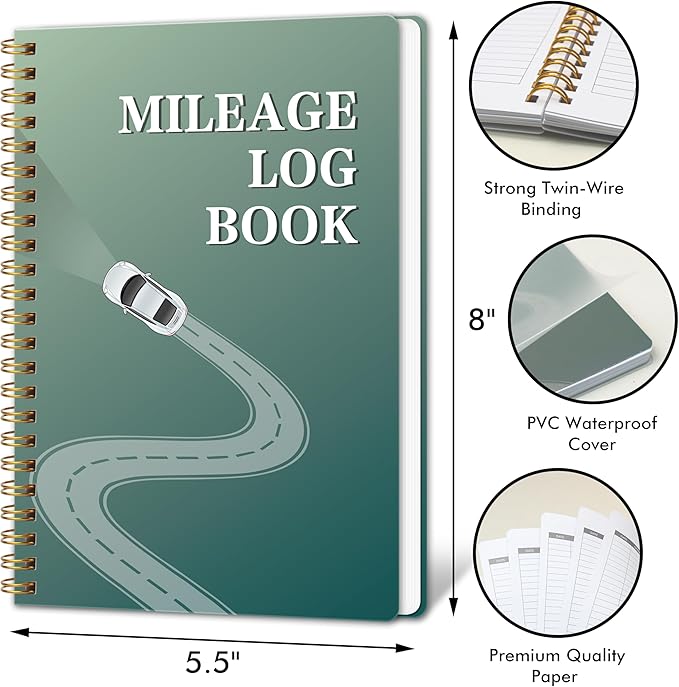 Auto Maintenance and Vehicle Maintenance Log Book, Car Maintenance & Expense Tracker Record Book Logbook, 5.9"x 8.6" - Green