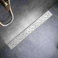 Sharp-tec 32 inch Linear Shower Drain, Brushed Rectangular Floor Drain, V-Shape Design Drain Channel, 304 Stainless Steel, cUPC Certificated for Bathroom Shower Room (Drain Base is Not Included)
