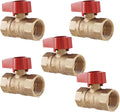 [5-Pack] PROCURU 3/4-Inch FIP Straight Gas Ball Valve, Rust Resistant Brass, Quarter-Turn On/Off, CSA Certified