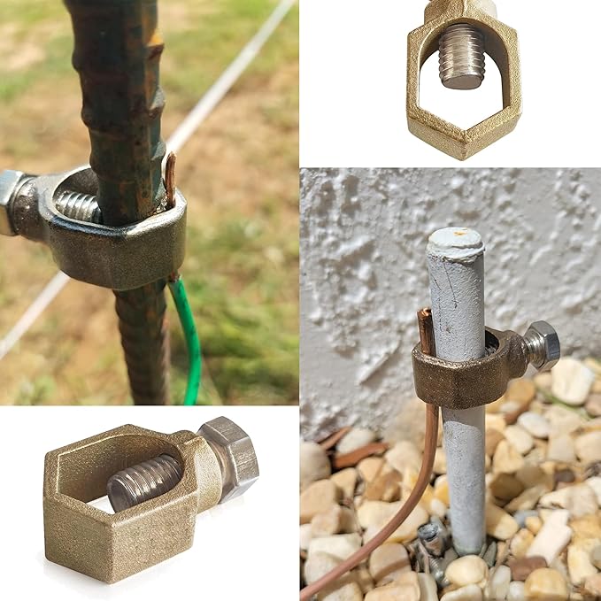Copper Ground Rod Clamp, Great for 1/2”- 5/8” Grounding Rods (2, BCP58 (1/2''-5/8''))