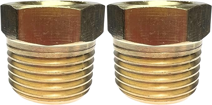 2pcs 3/8" NPT Male x 1/4" NPT Female Brass Reducer Hex Bushing Threaded Fitting Adapter by CX WONDERLAND
