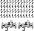 50-Pack EFIELD 1/4 Turn Dual Compression Outlet Angle Stop Valve with 2 Shut Off Valve/Handles, 1/2" Fip Iron Pipe x (3/8 inch x 3/8 inch) Chrome Plated,(VALVE140-50PCS)