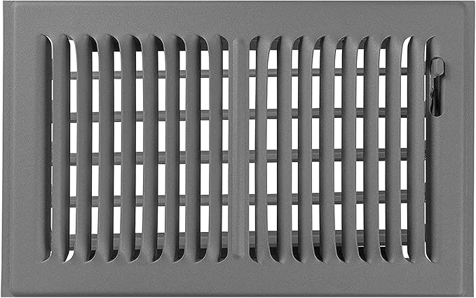Shoemaker 6x10 Floor Register – Storm Gray Heavy Duty Metal Floor Vent Cover for Home Floors - Premium Forced Air Vent Covers