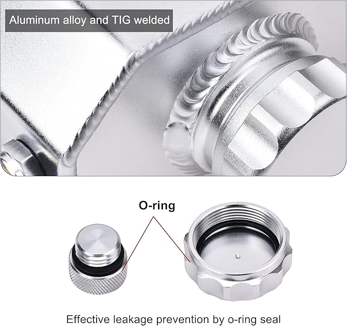 EVIL ENERGY Radiator Coolant Overflow Tank,Coolant Recovery Tank 1L Aluminum Universal