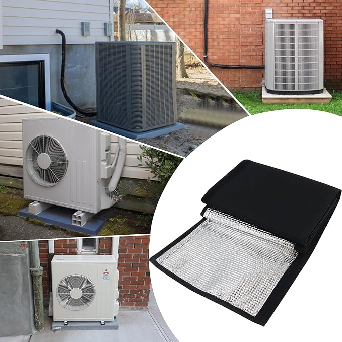 3 Layers HVAC Copper Pipe Insulation Cover, 72x10.2in Outdoor AC Insulation Tube Wrap Protector, Waterproof 600D Oxford Fabric Pipe Insulated Sleeve for Outside Central Air Conditioning Mini Splits