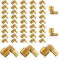 (50-Pack) PEX Fittings, Pex 1/2" x 1/2" Male Threaded NPT Elbow Adapter, Brass Crimp Fittings, for PEX Tubing Pipe Plumbing, ASTM F1807(PEX1807096-50Pack)