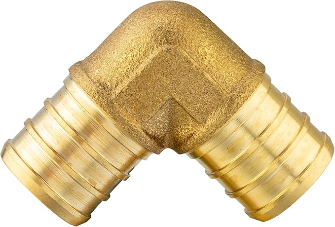 (Pack of 60) EFIELD 3/4" Barb Pex Brass Crimp Fittings 20 Pieces each: Tee, Elbow and Coupling For Pex Tubing Connection, ASTM F1807,(PEX1807491)