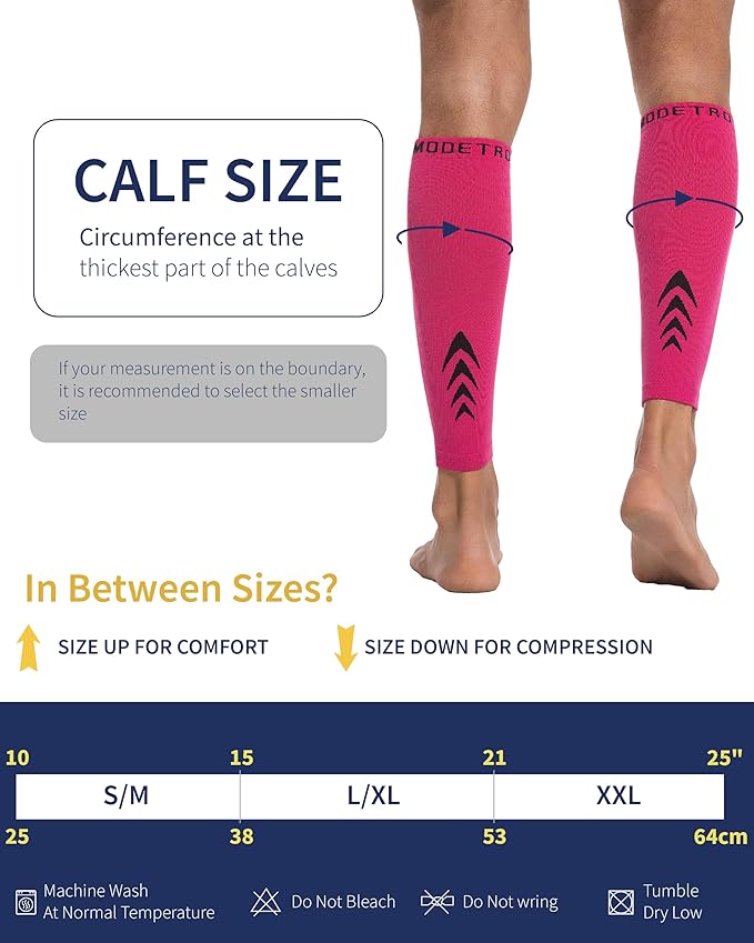 Calf Compression Sleeves - Leg Sleeves for Men and Women - Shin Splint Relief Support Brace Running Flights