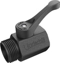 Underhill Garden Hose Shut Off Valve 3/4-Inch Thread, Plastic Nozzle Connector Attachment, Heavy-Duty Fittings, CV075P