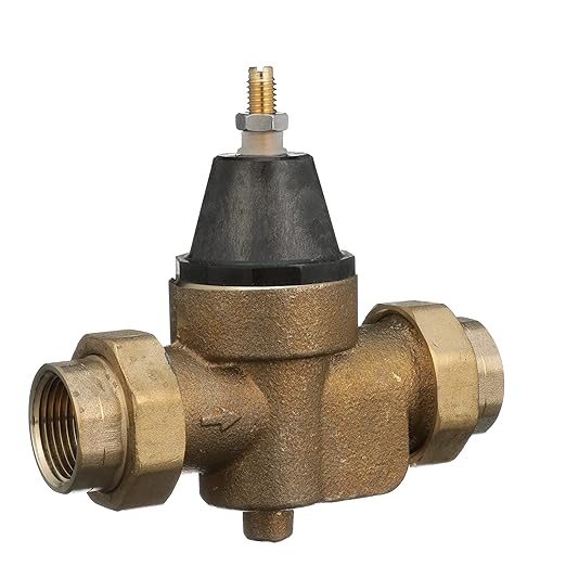 Watts LFN45B Series 1" Lead-Free Cast Copper Silicon Alloy Water Pressure Reducing Valve, Double Union NPT Threaded Female Connection, Elastomer Disc, Adjustable Pressure 25 to 75 psi, Maximum 400 psi