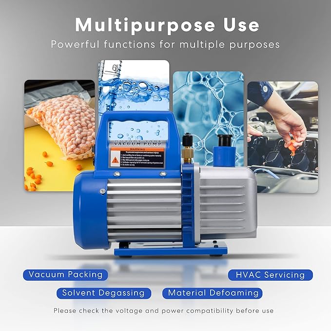 VIVOHOME 110V 1/3 HP 4.5 CFM Single Stage Rotary Vane Air Vacuum Pump with Oil Bottle