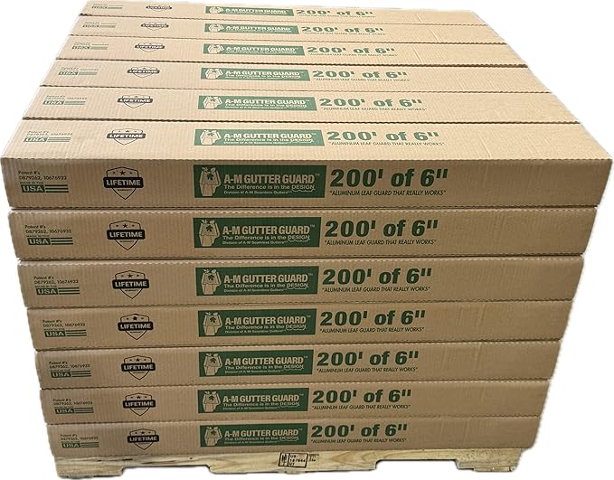 A-M Gutter Guard – Premium Heavy-Duty Aluminum Leaf & Debris Protection, Lifetime Quality (6 Inch - 8400 Feet, Mill Finish) - DIY Easy - Made in the USA