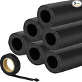 5 Pack Pipe Insulating Foam Tube 3/4 inch by 6 ft Water Pipe Covers with PVC Tape Pre Slit High Density Rubber Pipe Wrap Foam Tubing - Soft and Bendable - Prevent Winter Outdoor Pipe from Freezing