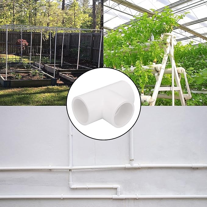 12 Pack 1" 3 Way PVC Pipe Fittings, Furniture Grade SCH40 PVC Elbow, S x S x Socket, Contractor Pack, Meets ASTM D2466 & D1784 Standards