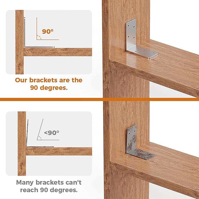 26 Pcs 3"x3"x1.5" L Brackets Heavy Duty, Galvanized Corner Brace for Wood, Angle Iron with Recessed Holes, 90 Degree Angle Bracket for Floating Shelves, Wood Beams, Furniture, Bed