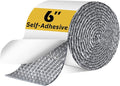 Double Bubble Reflective Foil Insulation Tape, Self-Adhesive Ac Pipe Insulation Wrap for AC Hose, HVAC Duct, Exhaust Hose, Bubble Wrap Insulation for Weatherproof Attics, Windows, Garages -6 inch