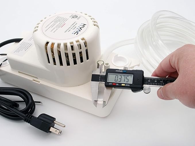 HVAC Premium Condensate Removal Pump – Tank Pump 1.1L RTP15WS115L with 3/8" x 15' Pipe – Automatic Safety Switch Sensor - 115V/60HZ