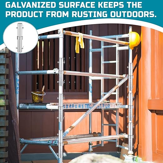 24 Pack Scaffolding Coupling Pin 9"L Heavy Duty Scaffolding Coupling Pin with 1" Collar and 48 Spring Retainers Locking Pins Scaffold Connecting Rod Accessories(1-3/8"od)