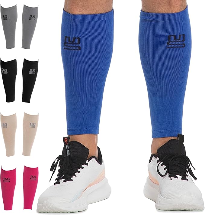 Calf Compression Sleeves - Leg Sleeves for Men and Women - Shin Splint Relief Support Brace Running Flights