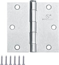 Door Hinge 3 1/2 Inch Interior Door Hinges Satin Nickel 3.5 Inch Interior Hinges Flat Iron Hinge 3 ½"x 3 ½" Door Hardware Square Corner -18 Pieces