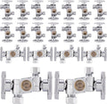 (Pack of 20) EFIELD 1/4-Turn Dual Compression Outlet Angle Stop Valve with 2 Shut Off Valve/Handles, 1/2" NOM (5/8" OD) x (3/8 inch x 1/4 inch) Chrome For Faucet Toilet,(VALVE137-20PCS)